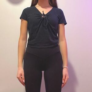 Black tie crop top